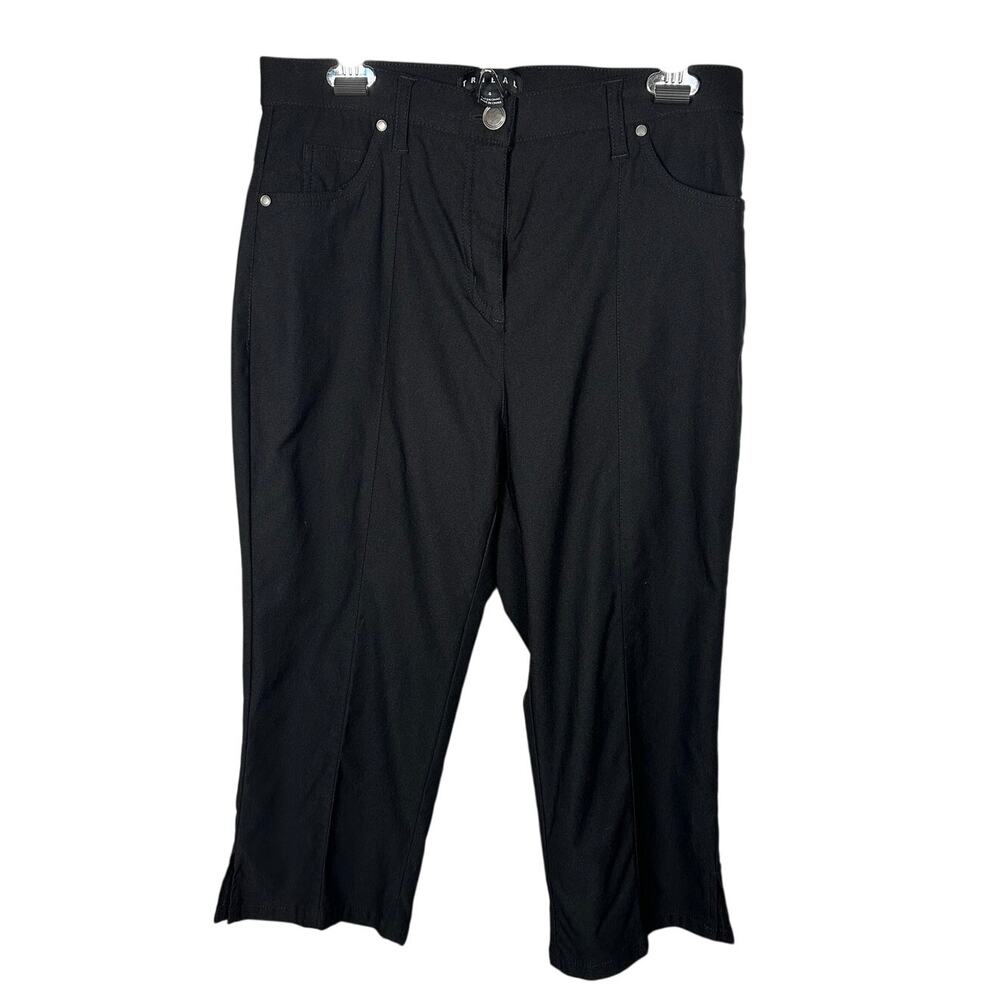 Tribal Black High Waisted Capris Pants Women's 4